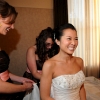 Sandy Smiling in her Wedding Dress